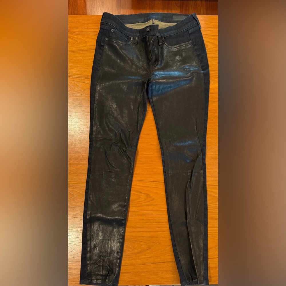 Rag & Bone - leather back jeans size 27